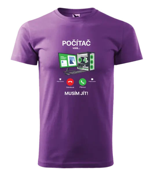 Pánské tričko Počítač volá... musím jít!