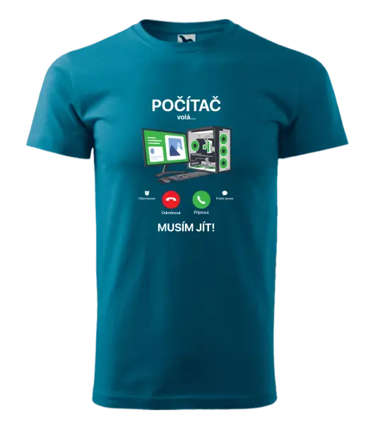 Pánské tričko Počítač volá... musím jít!