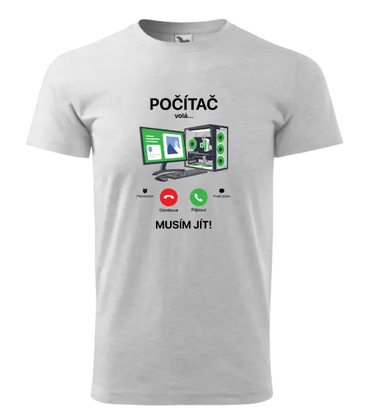 Pánské tričko Počítač volá... musím jít!