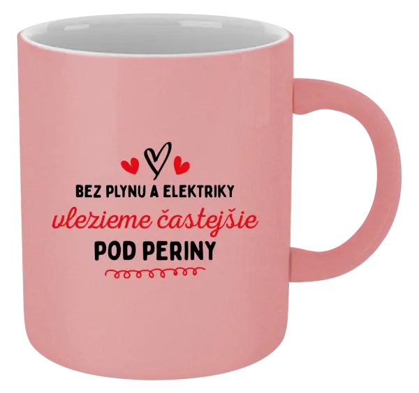 Hrnček metalický Bez plynu a elektriky vlezieme častejšie pod periny