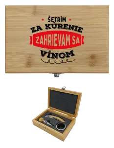 Drevená sada k vínu Zahrievam sa vínom