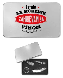 Plechová sada k vínu Zahrievam sa vínom