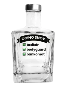 Fľaša, sklenená hranatá  Ocino snov