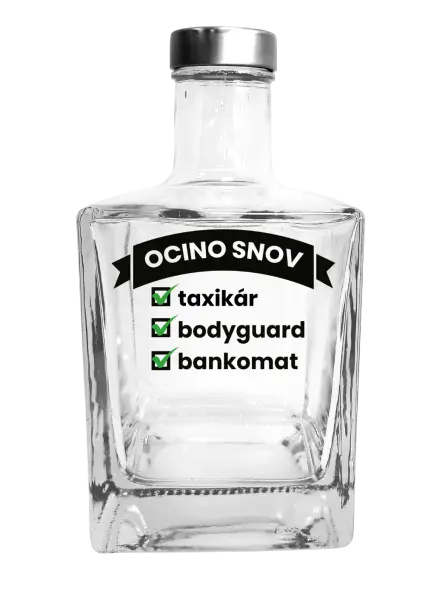 Fľaša, sklenená hranatá Ocino snov