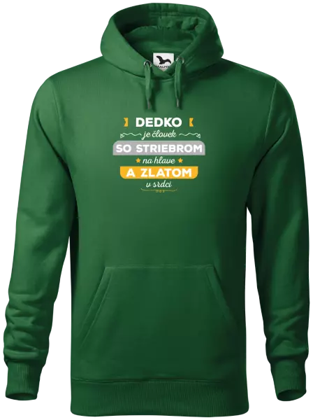 Pánska mikina Dedko je človek so striebrom na hlave a zlatom v srdci