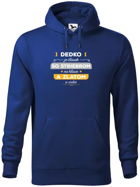 Pánska mikina Dedko je človek so striebrom na hlave a zlatom v srdci
