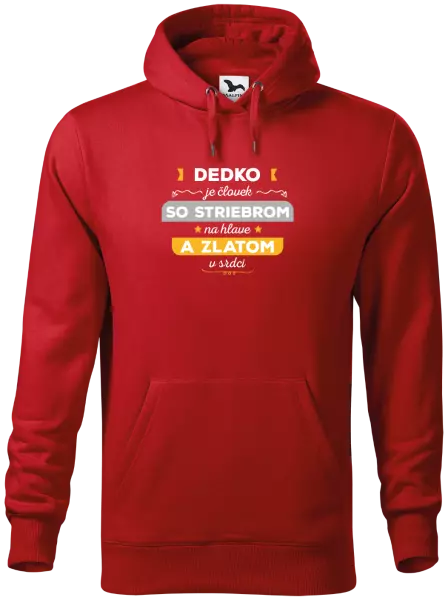 Pánska mikina Dedko je človek so striebrom na hlave a zlatom v srdci
