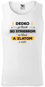 Pánske tielko Dedko je človek so striebrom na hlave a zlatom v srdci
