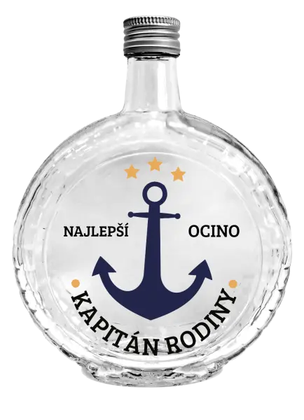 Fľaša, sklenená guľatá Kapitán rodiny 
