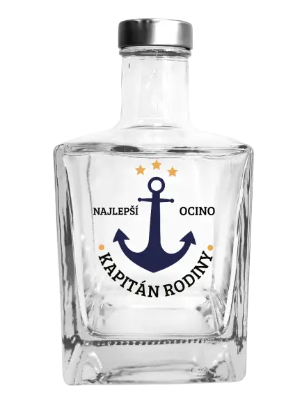 Fľaša, sklenená hranatá  Kapitán rodiny 