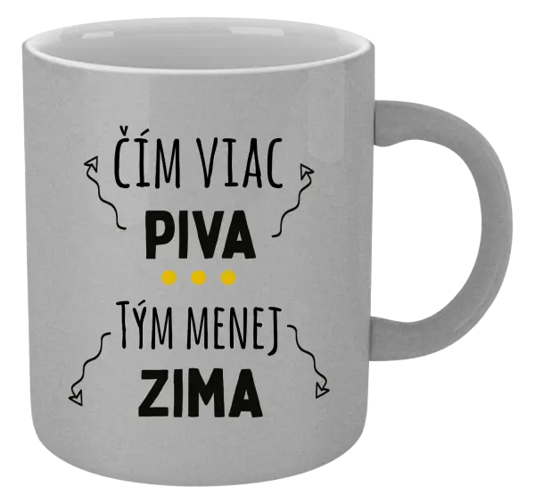 Hrnček metalický Čím viac piva, tým menej zima