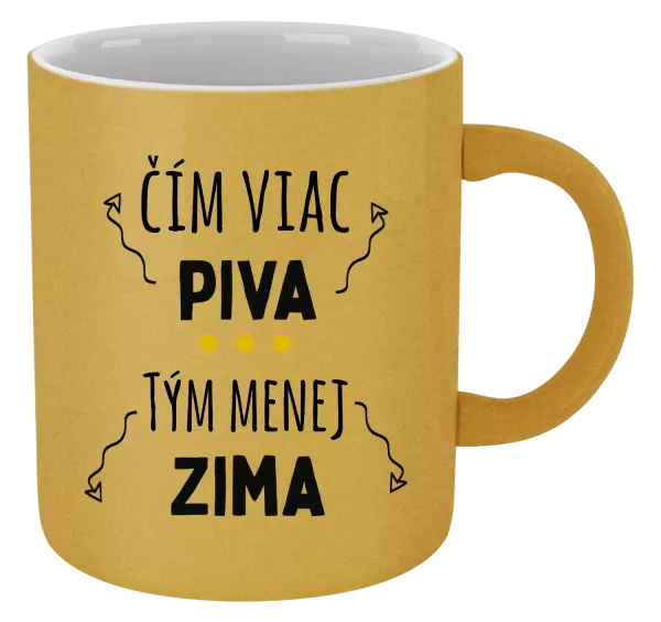 Hrnček metalický Čím viac piva, tým menej zima