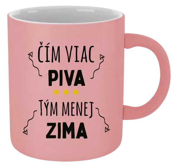 Hrnček metalický Čím viac piva, tým menej zima