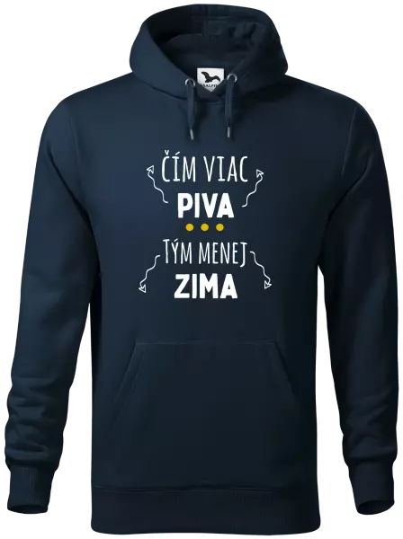 Pánska mikina Čím viac piva, tým menej zima