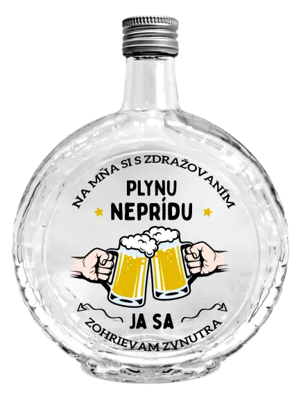 Fľaša, sklenená guľatá Zohrievam sa zvnutra