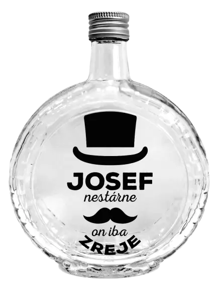 Fľaša, sklenená guľatá Meno nestárne, on iba zreje