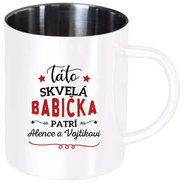Nerezový hrnček Táto skvelá babička patrí