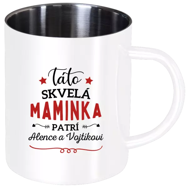 Nerezový hrnček Táto skvelá maminka pratrí