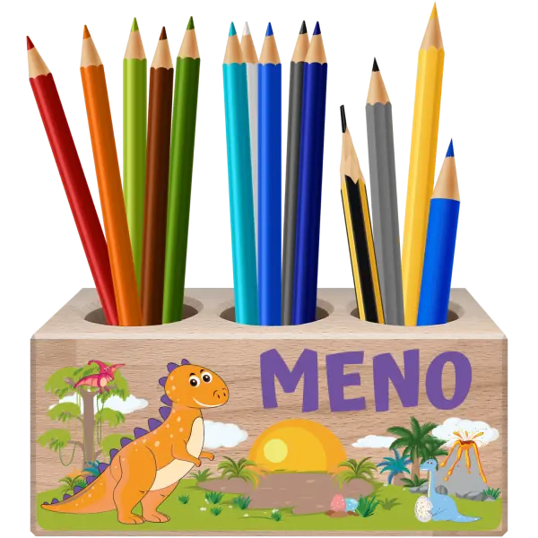 Držiak na pastelky Dinosaurus menom