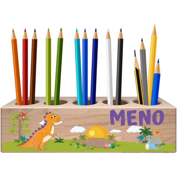 Držiak na pastelky Dinosaurus menom