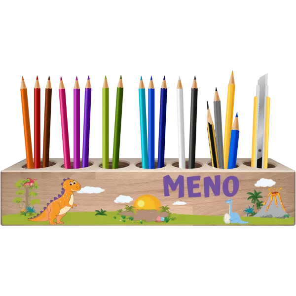 Držiak na pastelky Dinosaurus menom