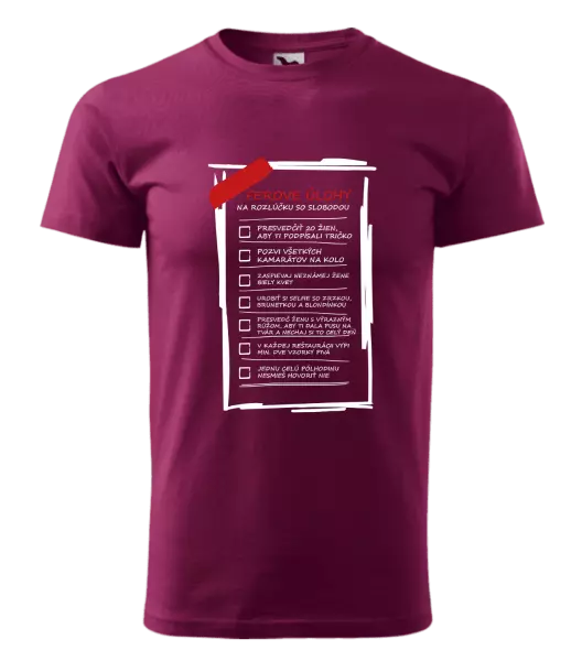 Pánske tričko Úlohy na rozlúčku