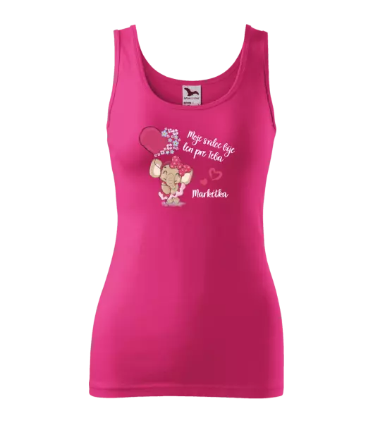 Dámske tielko Moje srdce bije len pre teba s menom