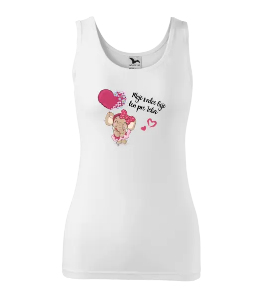 Dámske tielko Moje srdce bije len pre teba s menom