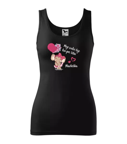 Dámske tielko Moje srdce bije len pre teba s menom