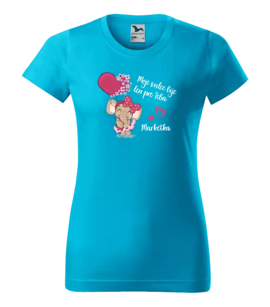 Dámske tričko Moje srdce bije len pre teba s menom