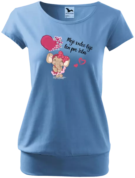 Dámske tričko Moje srdce bije len pre teba s menom