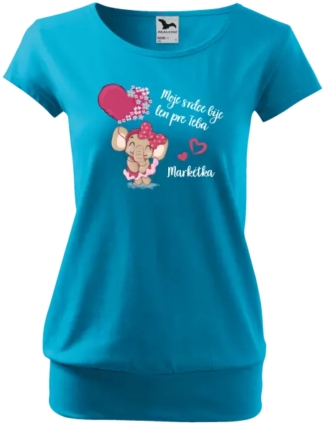 Dámske tričko Moje srdce bije len pre teba s menom