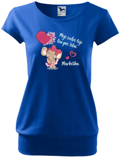 Dámske tričko Moje srdce bije len pre teba s menom