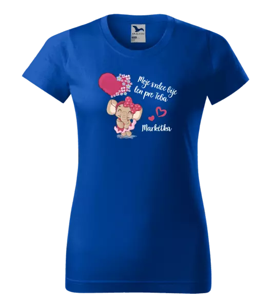 Dámske tričko Moje srdce bije len pre teba s menom