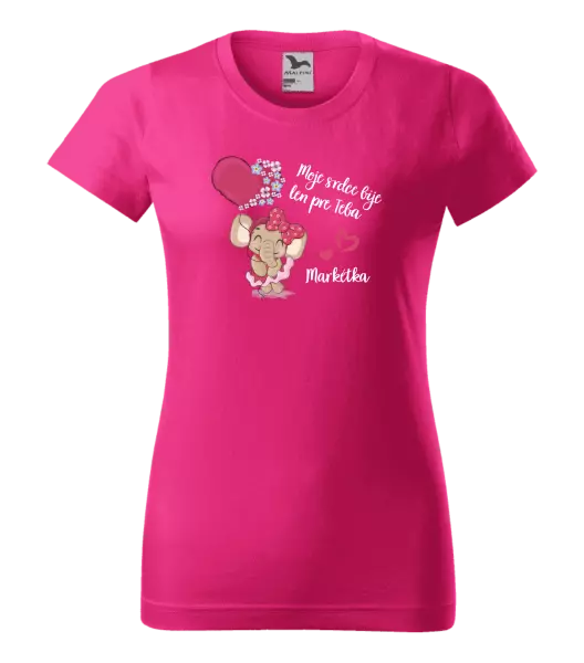 Dámske tričko Moje srdce bije len pre teba s menom