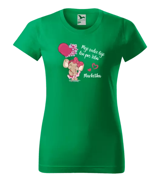 Dámske tričko Moje srdce bije len pre teba s menom