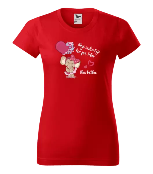 Dámske tričko Moje srdce bije len pre teba s menom