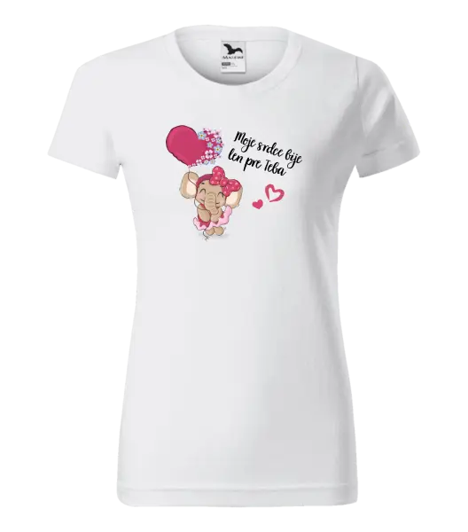 Dámske tričko Moje srdce bije len pre teba s menom