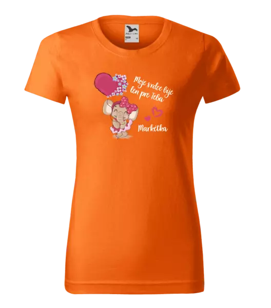 Dámske tričko Moje srdce bije len pre teba s menom