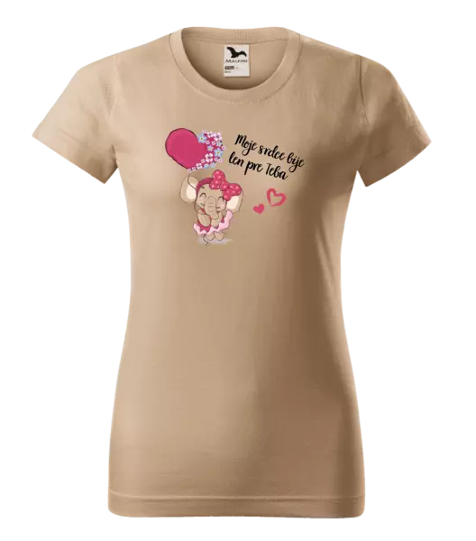 Dámske tričko Moje srdce bije len pre teba s menom