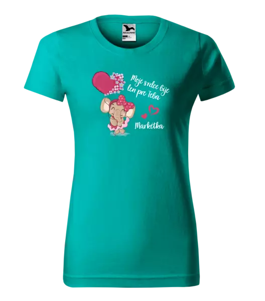 Dámske tričko Moje srdce bije len pre teba s menom