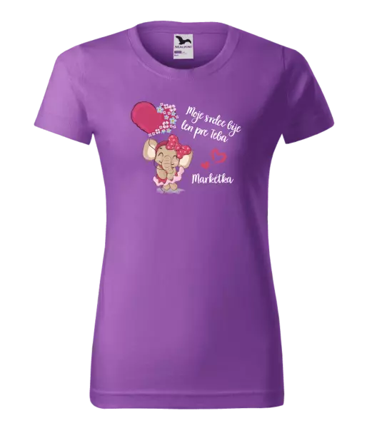 Dámske tričko Moje srdce bije len pre teba s menom