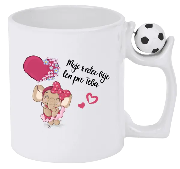 Hrnček Moje srdce bije len pre teba s menom