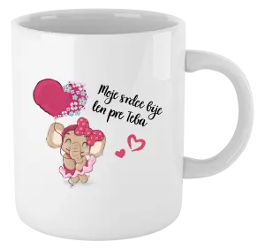 Hrnček Moje srdce bije len pre teba s menom