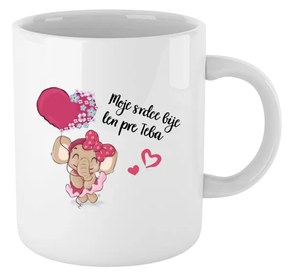 Hrnček Moje srdce bije len pre teba s menom