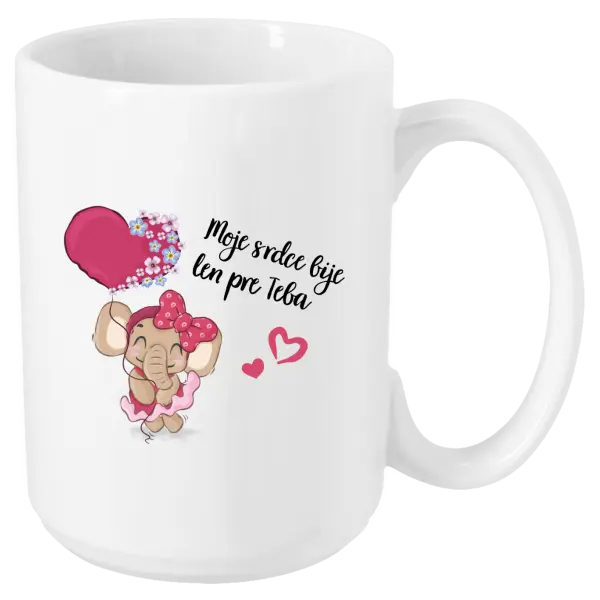 Hrnček Moje srdce bije len pre teba s menom