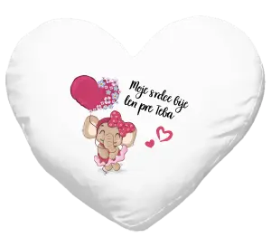 Vankúš Moje srdce bije len pre teba s menom