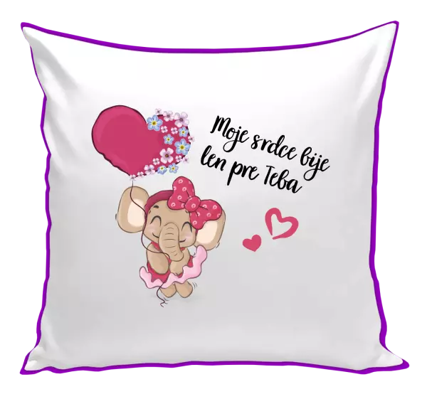 Vankúš Moje srdce bije len pre teba s menom