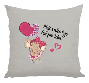 Vankúš Moje srdce bije len pre teba s menom