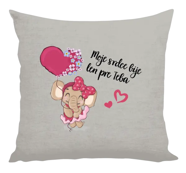 Vankúš Moje srdce bije len pre teba s menom